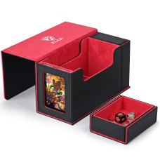 Zlca Card Deck Box With Display Window Mtg Commander Deck Box Fits 200 Doublesleeved Cards With Dice Tray 35Pt Magnetic Card