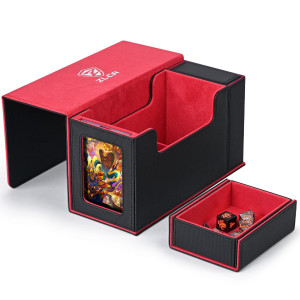 Zlca Card Deck Box With Display Window Mtg Commander Deck Box Fits 200 Doublesleeved Cards With Dice Tray 35Pt Magnetic Card