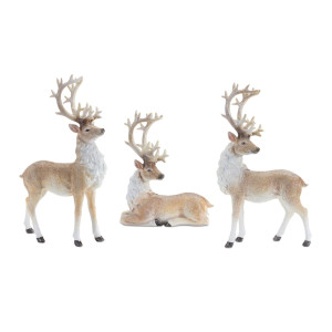 Melrose Glittered Deer Christmas Figurines 135 Set Of 3