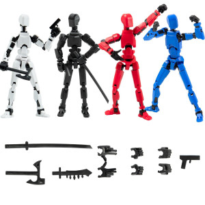 4Pack Assembled Titan T13 Action Figures Set Lucky Dummy Nova 13 Action Figure Robot Anime Stick Figures Fidget Toys For Boys