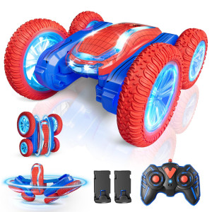 Detsnik Remote Control Car Spider Rc Car Toy For Boys Girls Kids 46 712 Stunt Car With 360 Rotating And Double Sided Led Li