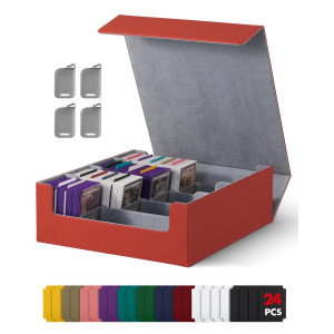 Uaono Card Storage Box For Trading Cards 2400 Mtg Commander Deck Box With 24Pcs Colorful Divider Card Case Fits For Magic Tcg