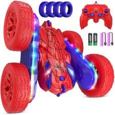 Jimdella Spider Remote Control Car Rc Cars With Sides Light Strip And Headlights Double Sided 360 Flips Rotating Rc Stunt Car 2