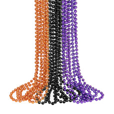 Yaxinrui 15 Pcs Halloween Beads Purple Black Orange Beads Party Favors 33 Inch 7 Mm Halloween Beads Necklaces For Festive Event