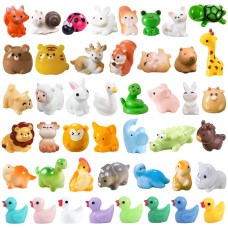 Ysesoai 45Pcs Mini Resin Animal 45 Styles Tiny Resin Animals Miniature Little Ducks Bulk For Micro Fairy Garden Landscape Acces