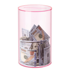 Hicocool Clear Piggy Bank For Adults Kids Must Break To Open Pink Acrylic Piggy Bank Unopenable Money Savings Jar 8 H X 5