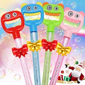 Shcke Bubble Wands For Kids,4 Smilling Face 5-Claw Bubble Wands, Creates A Large Number Of Bubbles For Kids,Toys For 3-8 Years Old Boys And Girls,Summer Outdoor Toys Birthday Party