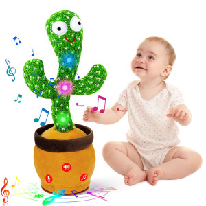 Ayeboovi Dancing Talking Cactus Baby Toy For Boys And Girls Adjust Volume Singing Mimicking Cactus Toy Recording Repeating What