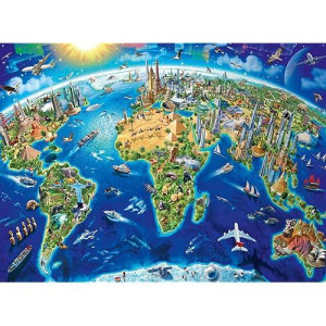 Ravensburger World Landmarks Map 200 Piece Xxl Jigsaw Puzzle For Kids - Every Piece Is Unique, Pieces Fit Together Perfectly