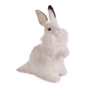 Hansa 13" White Rabbit Plush Animal Toy