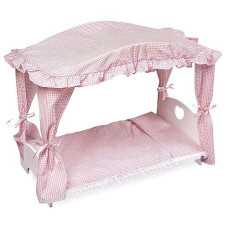 Badger Basket Doll Canopy Bed for 18-20" Dolls, White/P