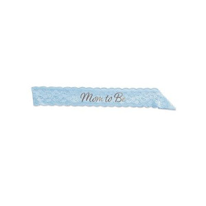 Beistle Blue Mom to Be Lace Sash, 28½" x 4