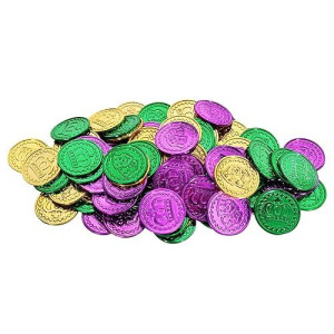 Beistle Multicolor Mardi Gras Plastic Coins - 2" Size