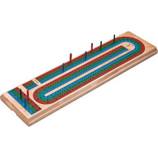 Mainstreet Classics Red Wooden Cribbage Board Game Set