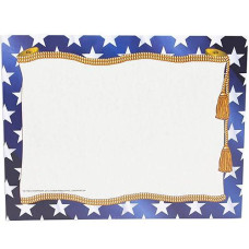 Hayes Stars Border Certificate, 8-1/2" X 11", Pack Of 50