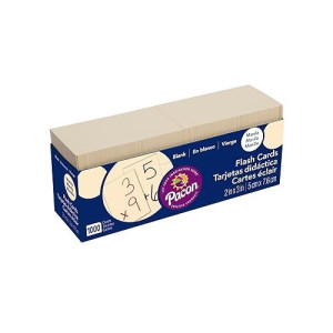 Pacon - 6489 Pacon Blank Flash Cards - 2 X 3 - Pack Of 1000 - Manila