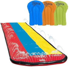 Wham-O Slip N Slide Triple Slip And Slide With 3 Bodyboards Premium Lawn Water Slide Super Slip Backyard Waterslides Outdoor Water Toys For Kids