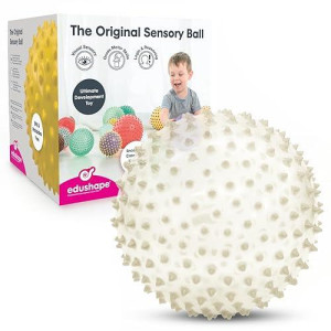 Edushape Sensory Ball For Baby - 7” Glow-In-The-Dark Baby Ball That Helps Enhance Gross Motor Skills For Kids Aged 6 Months & Up - Pack Of 1 Vibrant Colorful And Unique Textured Ball For Baby