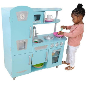 KidKraft Vintage Blue Wooden Play Kitchen with Ice Maker