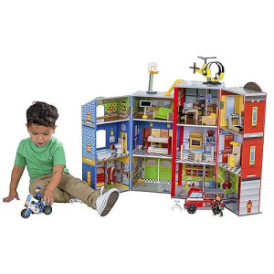 KidKraft Everyday Heroes Wooden Playset - 3-Story, 26 Pieces