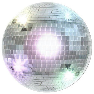 Windy City Novelties Multi-Colored Glitter Ball Cutout 13½"