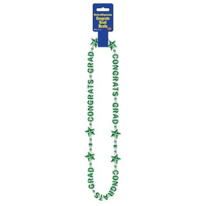 Beistle Congrats Grad Green 36in Beads-Of-Expression