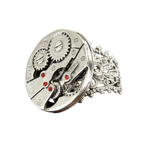 Elope Silver Standard Watch Gear Ring - One Size