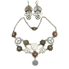 Elope Steampunk Single Chain Gears Costume Necklace