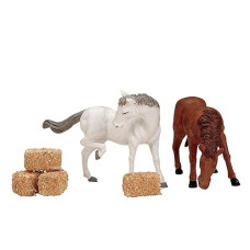 Lemax Village Collection, Feed For The Horses Set Of 6 (2 Horses, 4 Bales) #12511