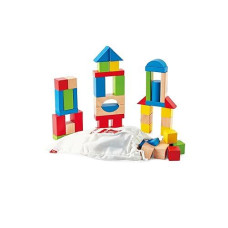 Hape Kids Building Blocks Set - 50 Assorted Color Pieces