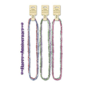 Happy Anniversary Beads-Of-Expression (Asstd Colors) Party Accessory (1 Count) (2/Card)