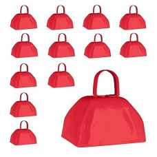 Windy City Novelties Metal Cowbell Novelty Noise Makers - 3 Inch - 12 Pack - Red