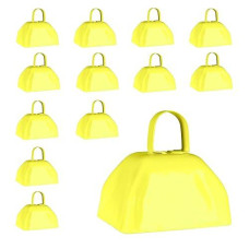 Windy City Novelties Metal Cowbell Novelty Noise Makers - 3 Inch - 12 Pack - Yellow