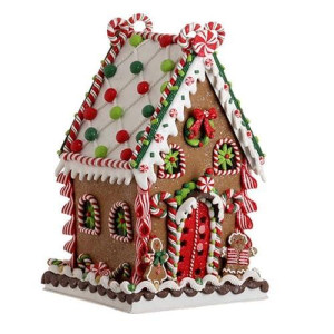 Raz Imports - Multicolored Gingerbread House 13.5"