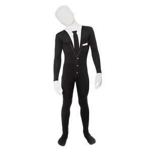 Morphsuits Kids Slenderman Costume, Large Black Halloween Outfit