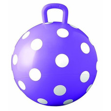 Hedstrom Purple Polka Dot Hopper Ball, Kid'S Ride-On Toy, Bouncy Hopping Ball With Handle - 15 Inch