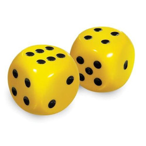 Low Vision Large Dice - Yellow With Black Dots