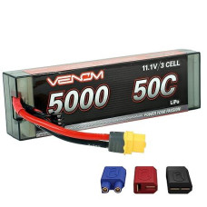 Venom Drive Series 50C 3S - 5000Mah 11.1V Lipo Flat Pack Battery - Universal 2.0 Plug, Lithium Polymer 3 Cell - Silicone Connector & Compatible W/ Xt60, Traxxas, Deans, Ec3, 2Wd, 4Wd, Truck & Buggies