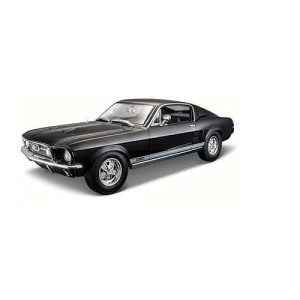 Maisto Year 2014 Special Edition Series 1:18 Scale Die Cast Car Set - Metallic Black Color Classic Coupe 1967 Ford Mustang Gta Fastback With Display Base (Car Dimension: 10 X 3-1/2 X 3) By Maisto