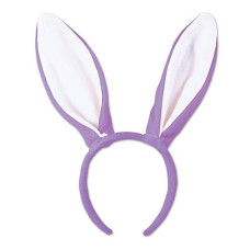 Beistle Lavender & White Soft-Touch Bunny Ears, One Size