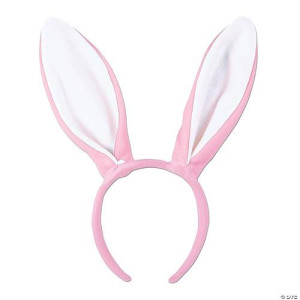 Beistle Pink & White Soft-Touch Bunny Ears - One Size