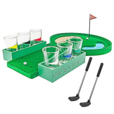 Fairly Odd Novelties Miniature Golf Drinking Game Set, Standard, Green, 1.75Oz Glasses - Ultimate Tabletop Fun For Golf Enthusiasts & Party Lovers!