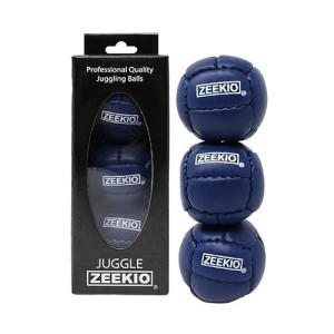 Zeekio Galaxy Juggling Balls - Premium 12 Panel Genuine Leather Balls - 130G - 67Mm - Pack Of 3 Dark Blue