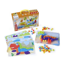 Miniland Interactive Peg Board Game, 90 Pegs, Multi Color