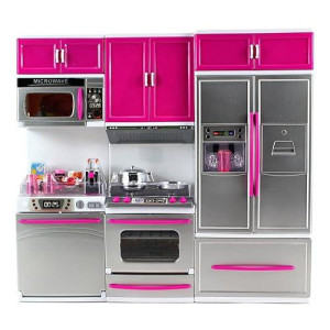 Az Trading & Import Psk54 My Modern Kitchen Full Deluxe Kit Battery Operated Kitchen Playset: Refrigerator, Stove, Microwave, Mix