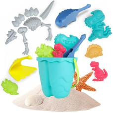 Top Race 3 Large Dinosaur Sand Molds, Fossil Skeleton Beach Toy Set - Perfect For Dinosaur Bones For Sandbox Play.