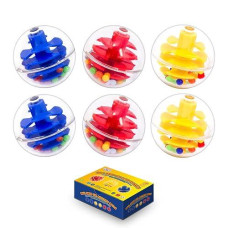 Activity Rattle Balls- 6 Ball Drop Replacements For Babies And Toddlers, Clear Pc Plastic, Durable Ball Ramp Extras