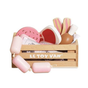 Le Toy Van Wooden Honeybee Market Meat Crate Toy Food