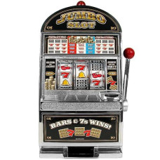 Trademark Poker Jumbo Slot Machine Bank - Chrome 6x8.5 inches