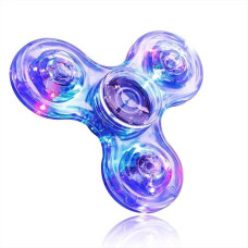 FIGROL Crystal-Blue LED Light Fidget Spinner - Stress Relief Toy